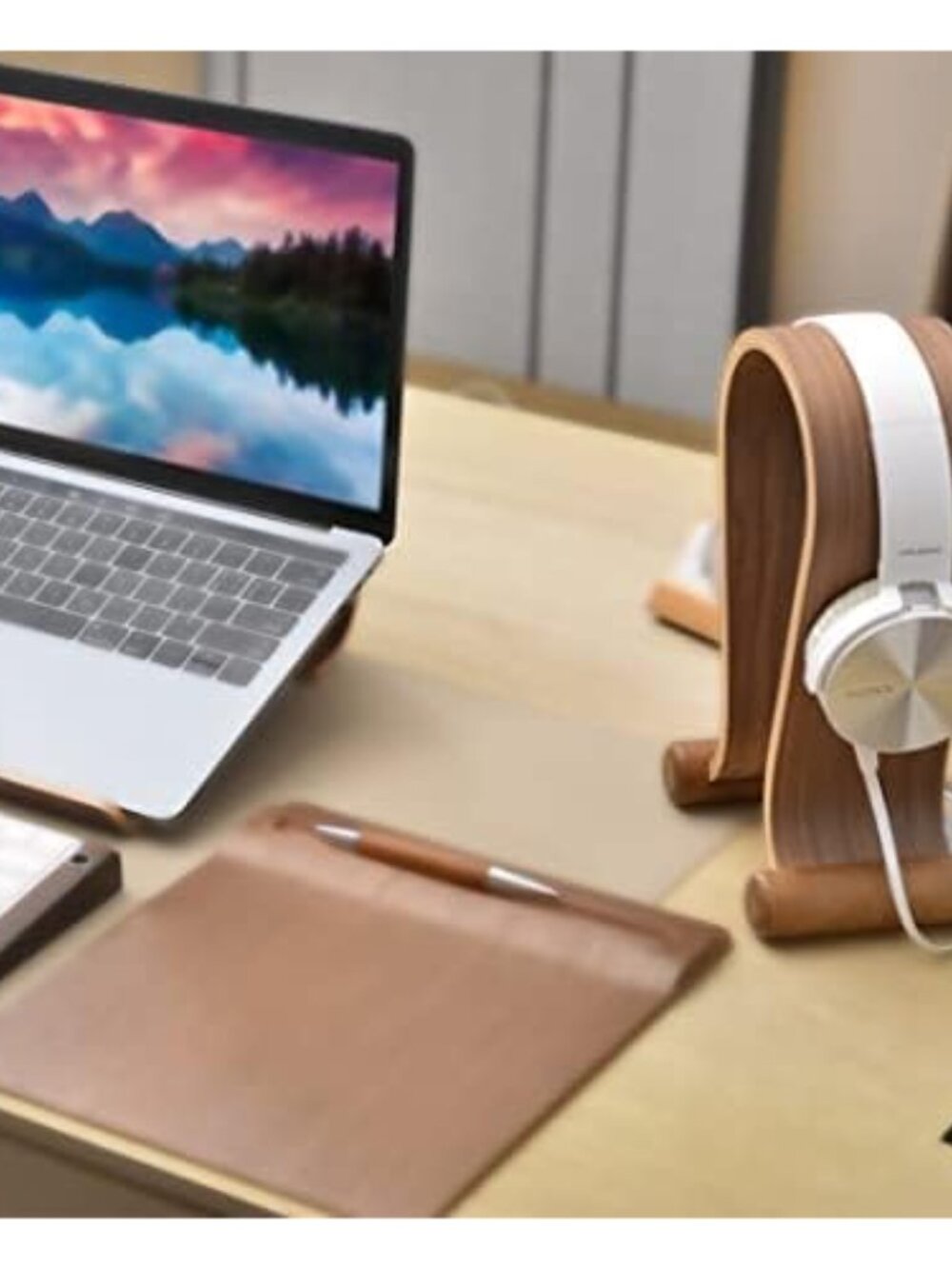 Wood Headphone Stand, Headphone Holder Wood Headset Stand Compatible for Sony, B - Picture 6 of 7